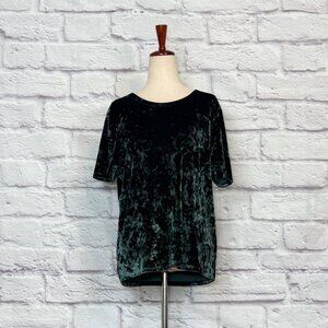 14th & Union Dark Green Velvet Top